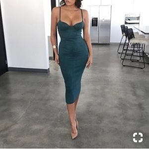 Deep Teal Mandy Suede Bustier Dress